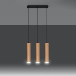 Pakabinamas šviestuvas LINO 3 wood 3xGU10