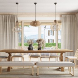 Pakabinamas šviestuvas ELZA wood 1xE27