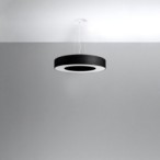 Pakabinamas šviestuvas SATURNO SLIM 50 juodas 5xE27