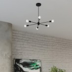 Pakabinamas šviestuvas LANGO 6 juodas 6xE27