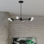 Pakabinamas šviestuvas LANGO 6 juodas 6xE27
