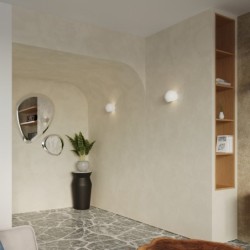 Lakuotas sieninis šviestuvas GLOBE baltas blizgesys 1xE27