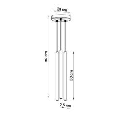 Pakabinamas šviestuvas PASTELO 3P šlifuoto Aukso 3xG9