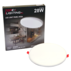 Įmontuojama LED panelė ROSA 28W, apvali, IP65, 4000K (Neutrali balta)
