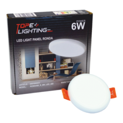 Įmontuojama LED panelė RONDA 6W, apvali, IP65, 3000K (Šiltai balta)