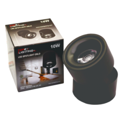 Kryptinis LED šviestuvas OSLO 10W, Juodas, 4000K (Neutrali balta)