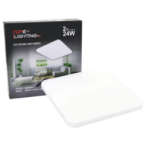 Lubinis LED šviestuvas SOPOT 48W (2x24W), kvadratinis, CCT, su nuotolinio valdymo pultu