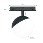 Magnetinis 7W LED šviestuvas Burbulas TAMPA CCT, Smart (Tuya), Juodas 48V