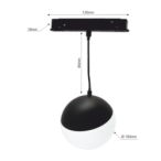 Magnetinis 7W pakabinamas LED šviestuvas Burbulas TAMPA CCT, Smart (Tuya), Juodas 48V