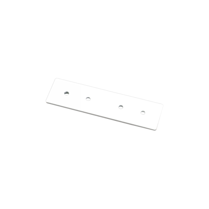 Metalinė sujungimo plokštelė paviršiniam magnetinės sistemos TAMPA bėgeliui, balta, 80×22×2 mm