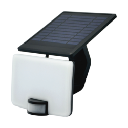 LED lauko prožektorius su saulės baterija ir PIR davikliu VISTA 10W 4000K, IP54, juodas