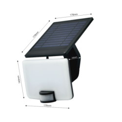 LED lauko prožektorius su saulės baterija ir PIR davikliu VISTA 10W 4000K, IP54, juodas