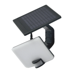 LED lauko prožektorius su saulės baterija ir PIR davikliu VISTA 10W 4000K, IP54, juodas