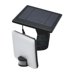 LED lauko prožektorius su saulės baterija ir PIR davikliu VISTA 10W 4000K, IP54, juodas