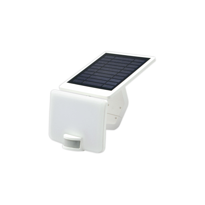 LED lauko prožektorius su saulės baterija ir PIR davikliu VISTA 10W 4000K, IP54, baltas