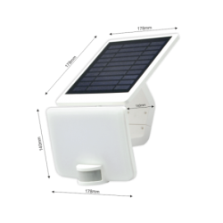 LED lauko prožektorius su saulės baterija ir PIR davikliu VISTA 10W 4000K, IP54, baltas