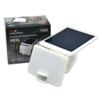 LED lauko prožektorius su saulės baterija ir PIR davikliu VISTA 10W 4000K, IP54, baltas