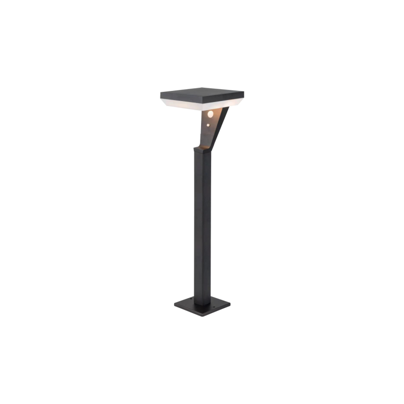 LED pastatomas lauko šviestuvas su saulės baterija SALTASENS Bollard 5W 3000K, IP65 IK08, su judesio davikliu