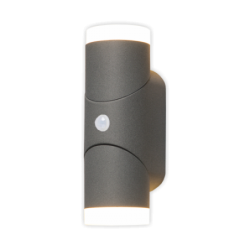 LED sieninis lauko šviestuvas SANOSENS 2×6W 3000K, IP65 IK08, su judesio davikliu