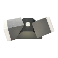 LED sieninis lauko šviestuvas SOMASENS 2×6W 3000K, IP65 IK08, su judesio davikliu