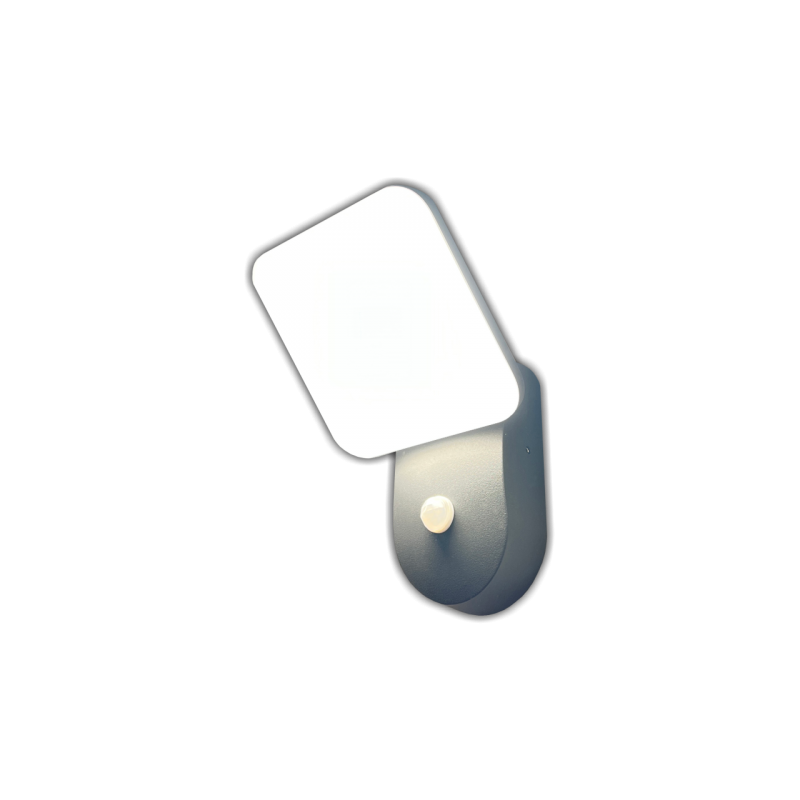 LED sieninis lauko šviestuvas SAGASENS 12W 3000K, IP65 IK08, su judesio davikliu