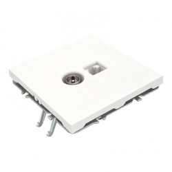 TV ir Kompiuterio (RJ45) lizdas, BORA, Baltas (be rėmelio)
