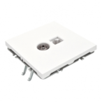 TV ir Kompiuterio (RJ45) lizdas, BORA, Baltas (be rėmelio)