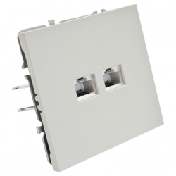 Telefono (RJ11) ir Kompiuterio (RJ45) lizdas, BORA, Kreminis (be rėmelio)