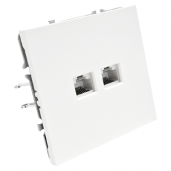 Telefono (RJ11) ir Kompiuterio (RJ45) lizdas, BORA, Baltas (be rėmelio)