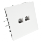 Telefono (RJ11) ir Kompiuterio (RJ45) lizdas, BORA, Baltas (be rėmelio)