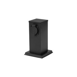 Pastatomas lauko šviestuvas 230V Ontario 20cm Dviejų lizdų JUODA