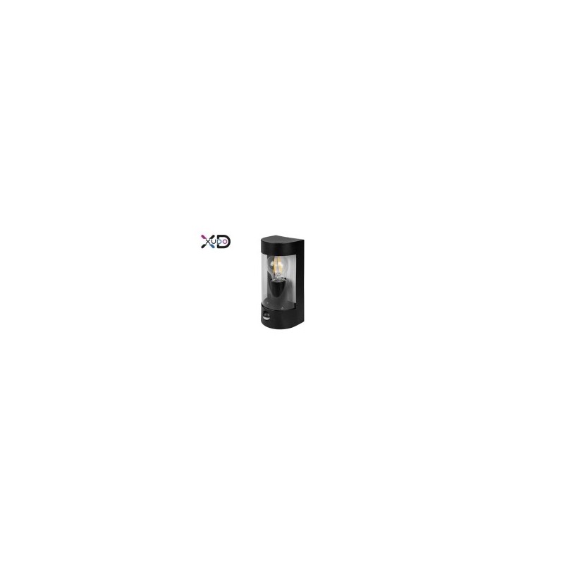 Sieninis šviestuvas (XD-QA101B) E27 LED IP44 PC JUODA PIR judesio daviklis