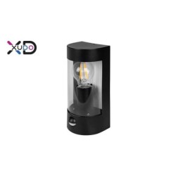 Sieninis šviestuvas (XD-QA101B) E27 LED IP44 PC JUODA PIR judesio daviklis