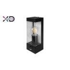 Sieninis šviestuvas (XD-QA101S) E27 LED IP44 PC PIR judesio daviklis JUODA