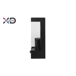 Sieninis šviestuvas (XD-QA101S) E27 LED IP44 PC PIR judesio daviklis JUODA