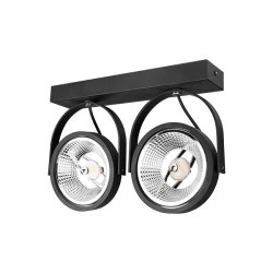 Lubinis šviestuvas AR111 LED Leon Reguliuojamas x2 JUODA
