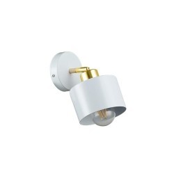 Sieninis šviestuvas E27 LED Elza Reguliuojamas x1 BALTA + Aukso