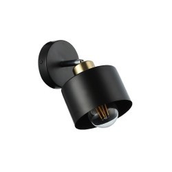 Sieninis šviestuvas E27 LED Elza Reguliuojamas x1 JUODA + Vario