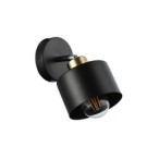 Sieninis šviestuvas E27 LED Elza Reguliuojamas x1 JUODA + Vario