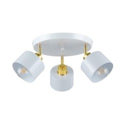 Lubinis šviestuvas E27 LED Elza Reguliuojamas x3 BALTA + Aukso Apvalus