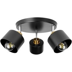 Lubinis šviestuvas E27 LED Elza Reguliuojamas x3 JUODA + Vario Apvalus