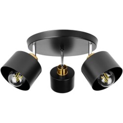 Lubinis šviestuvas E27 LED Elza Reguliuojamas x3 JUODA + Vario Apvalus
