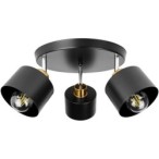 Lubinis šviestuvas E27 LED Elza Reguliuojamas x3 JUODA + Vario Apvalus