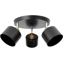 Lubinis šviestuvas E27 LED Elza Reguliuojamas x3 JUODA + Vario Apvalus