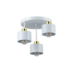 Lubinis šviestuvas E27 LED Elza x3 BALTA + Aukso Apvalus