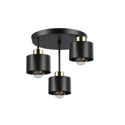 Lubinis šviestuvas E27 LED Elza x3 JUODA + Vario Apvalus
