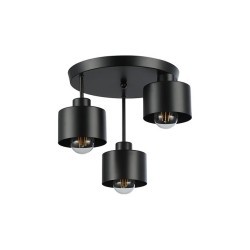 Lubinis šviestuvas E27 LED Elza x3 JUODA Apvalus