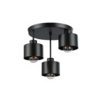 Lubinis šviestuvas E27 LED Elza x3 JUODA Apvalus