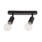 Sieninis - lubinis šviestuvas E27 LED Eos Reguliuojamas x2 JUODA