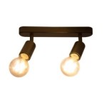 Sieninis - lubinis šviestuvas E27 LED Eos Reguliuojamas x2 JUODA